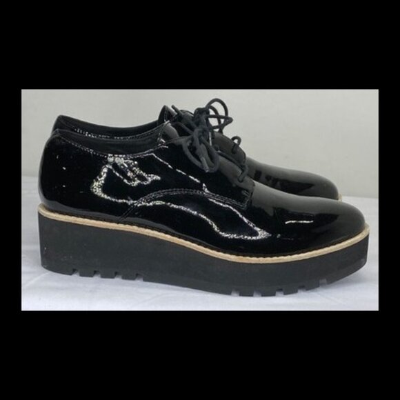 Eileen Fisher Women’s Eddy Oxford Shoes Size 6 Patent Leather Platform - Picture 1 of 1